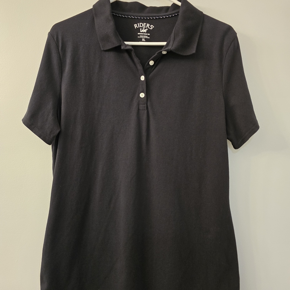 Like New Riders by Lee Women's Black Polo Shirt - Size XL